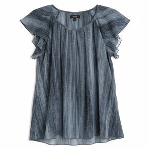 Cocomo Blue Ruffle Sleeve Top